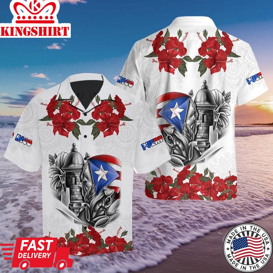 Manga Flower Puerto Rico Trendy Hawaiian Shirt For Men & Women