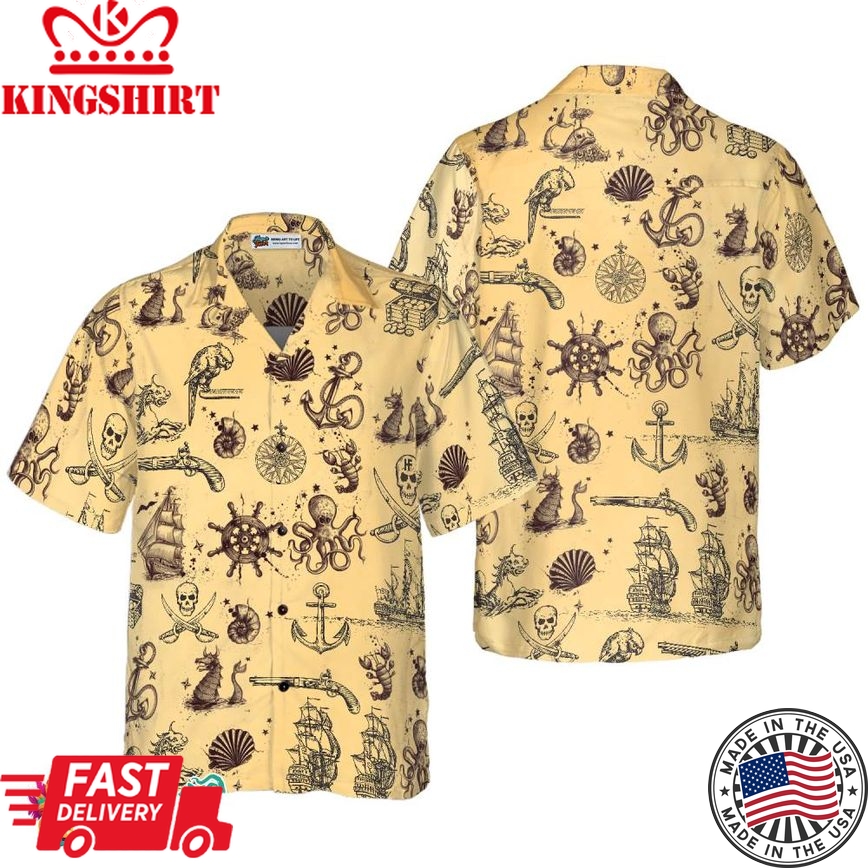 Map Of The King Pirate Hawaiian Shirt