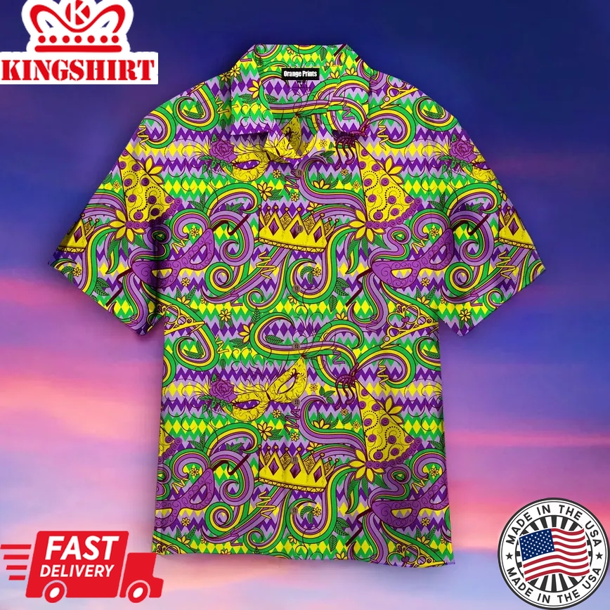 Mardi Gras Carnival Trendy Hawaiian Shirt For