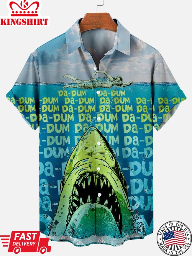 Marine Majesty: Deep Sea Shark Inspired Hawaiian Shirt