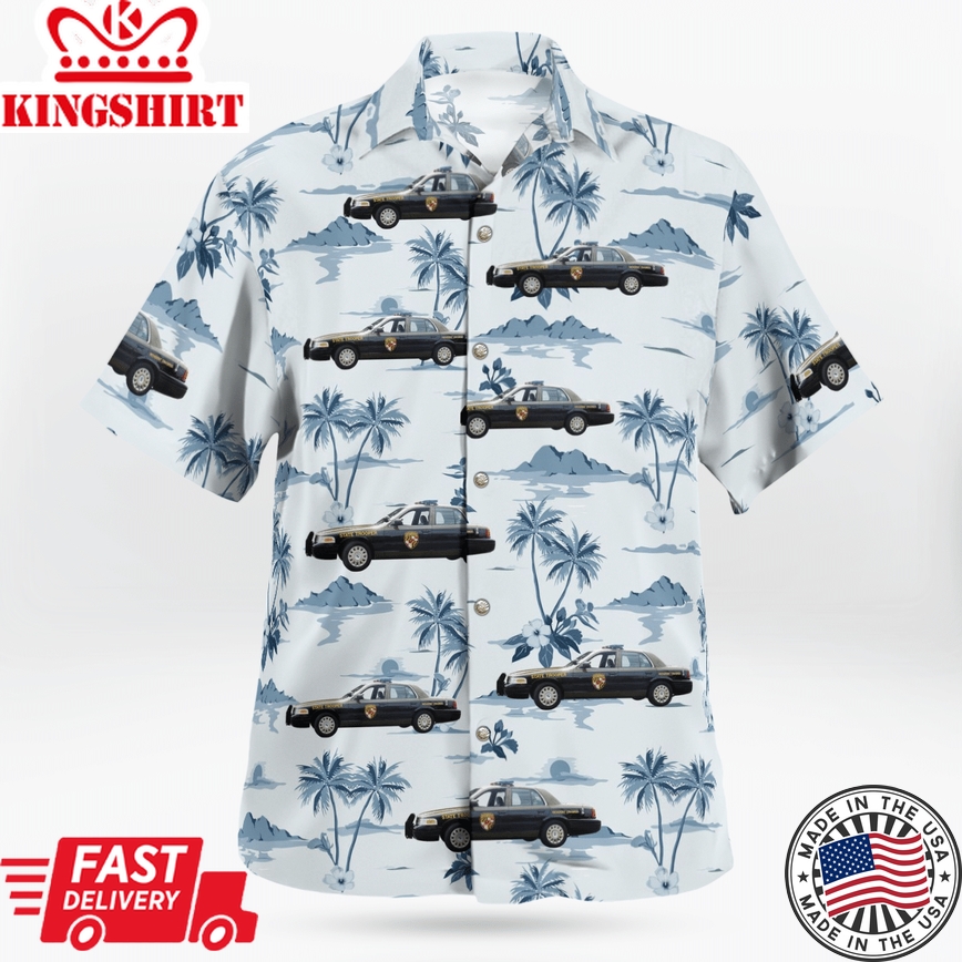 Maryland State Police 2005 Ford Police Interceptor Resident Trooper Hawaiian Shirt