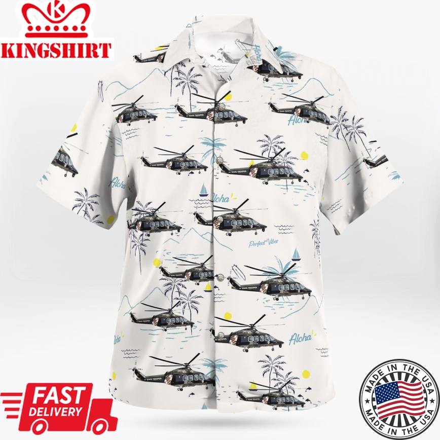 Maryland State Police Trooper 5 Helicopter Hawaiian Shirt