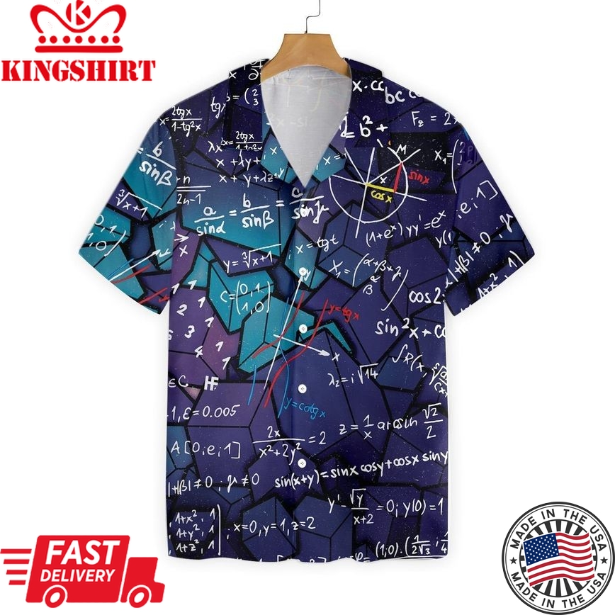 Math Hawaii Shirt Algebra Geometry Purple Aloha Shirt Math Shirt