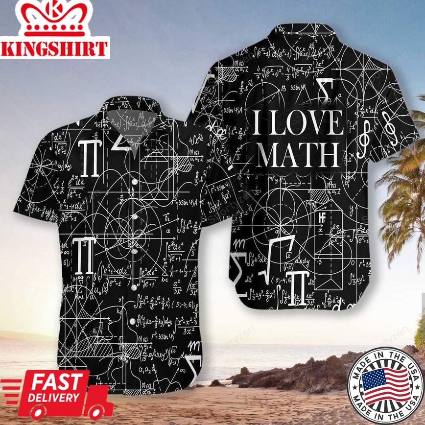 Math Hawaii Shirt I Love Math Black Aloha Shirt Math Shirt