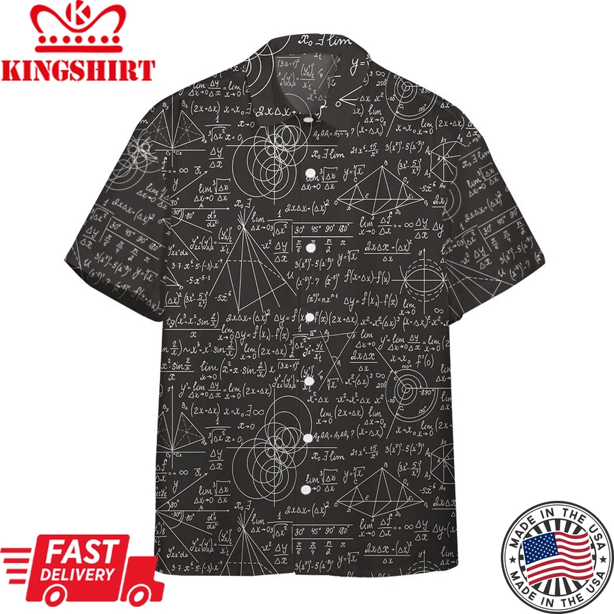 Math Hawaii Shirt Math Geometry Black Aloha Shirt Math Shirt