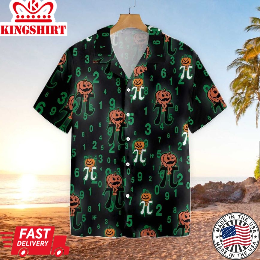 Math Hawaii Shirt Math Pi Day Pumpkin Black Aloha Shirt Math Shirt