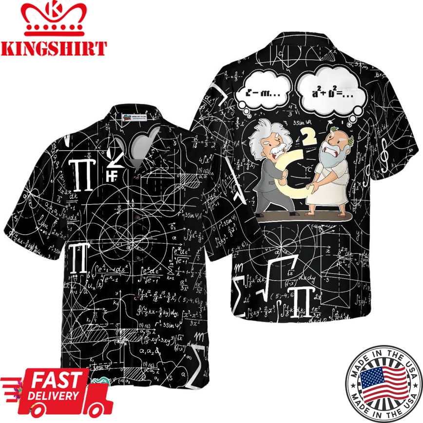 Math Lover Pythagoras And Einstein Hawaiian Shirt