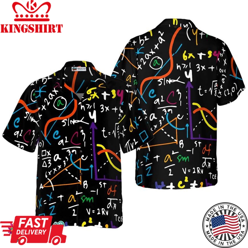 Math Teacher Seamless Pattern Hawaiian Shirt