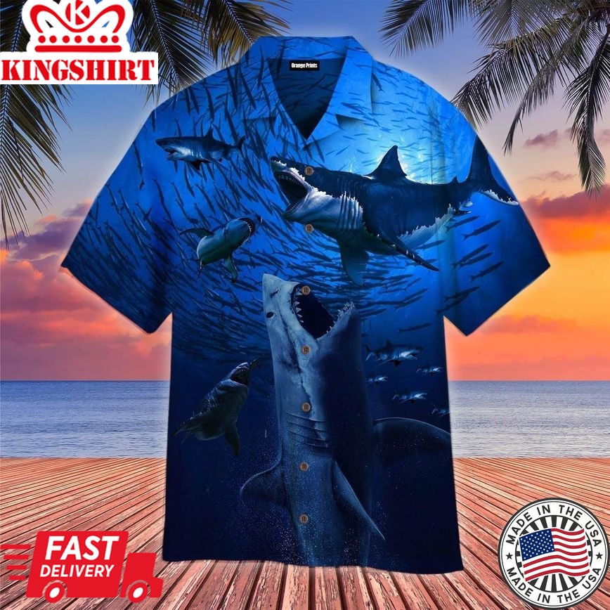 Megalodon Ancient Shark Trendy Hawaiian Shirt For