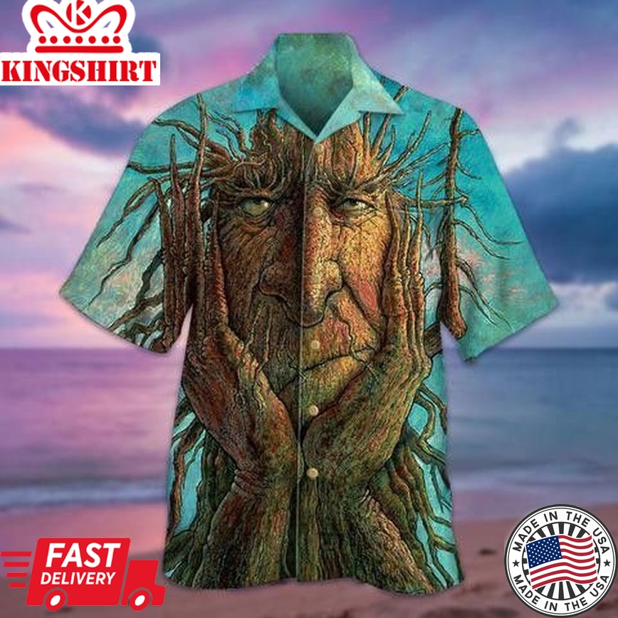 Melancholy Green Man Trendy Hawaiian Shirt