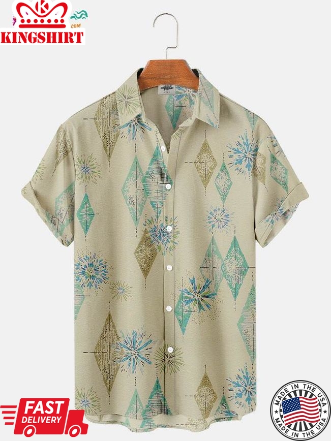 Men's Abstract Print Short Sleeve Trending Hawaiian Shirts Shirt