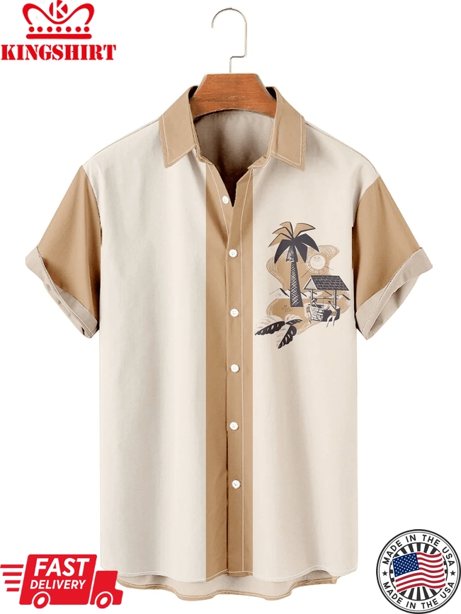 Men's Casual Hawaiian Graphic Print Casual Lapel Shirt