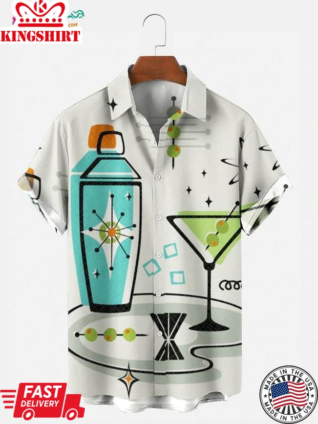 Men's Cocktail Graphic 50S Style Trending Hawaiian Shirts Shirt