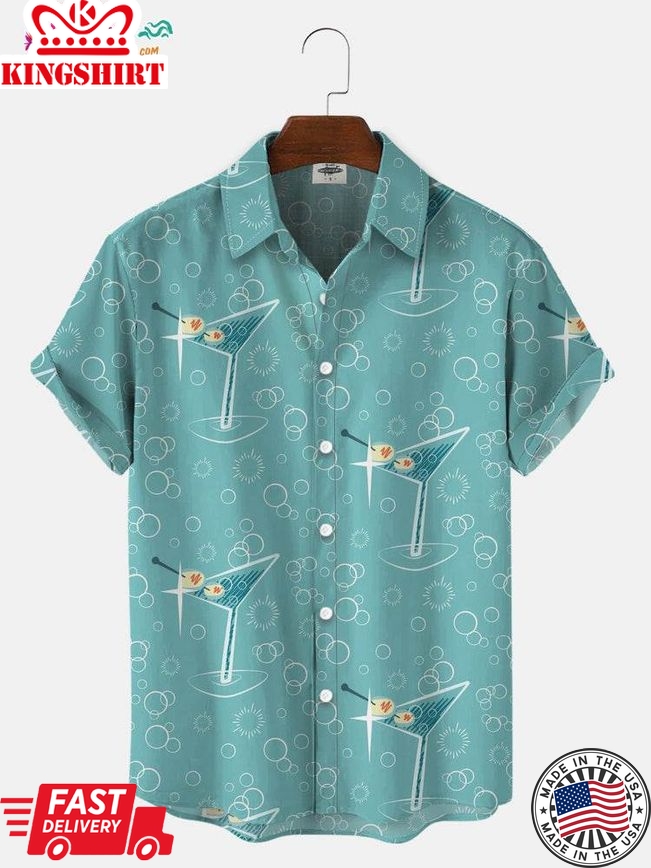 Men's Cocktails Print Trending Hawaiian Shirts Shirts