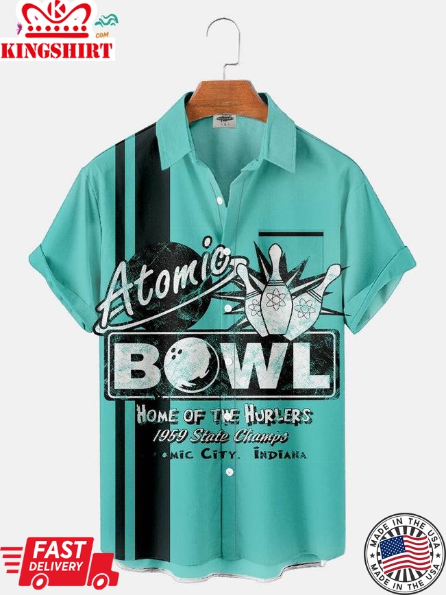 Men's Cool Bowling Print Trending Hawaiian Shirts Shirt