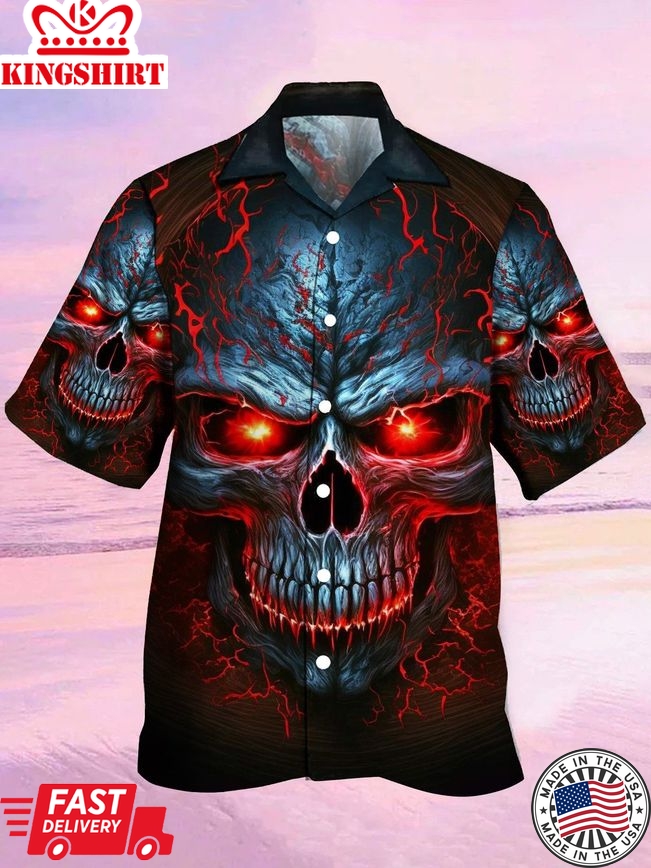 Men's Hawaiian Shirts Skull Love Darkness Hawaiian Shirt