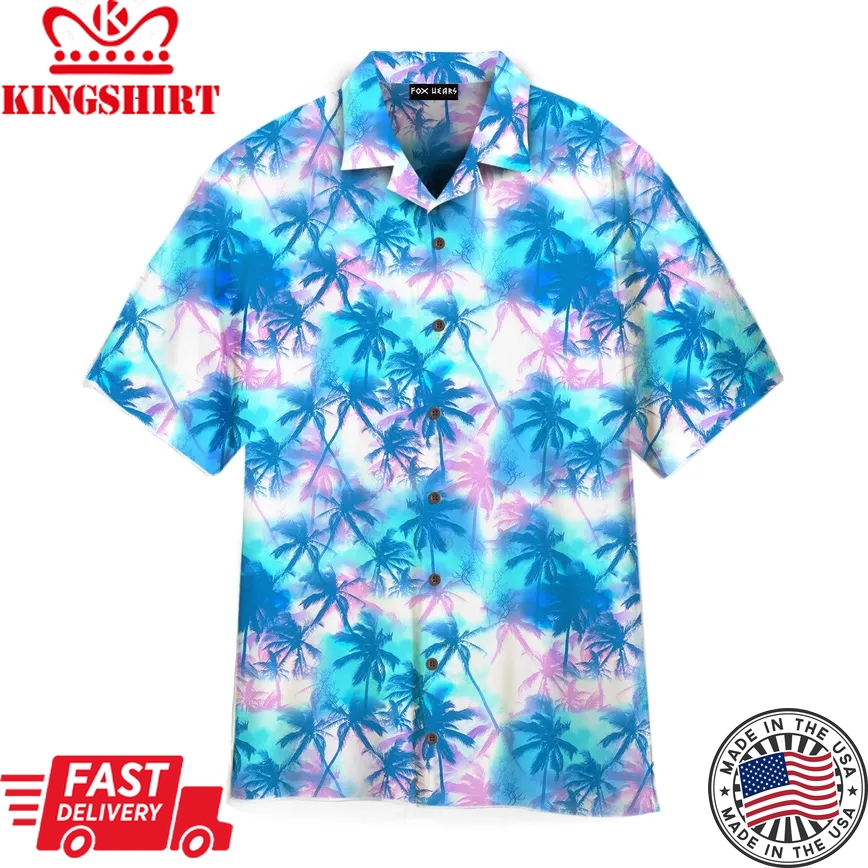 Mens Neon Tropical Trendy Hawaiian Shirt For Aloha Shirt