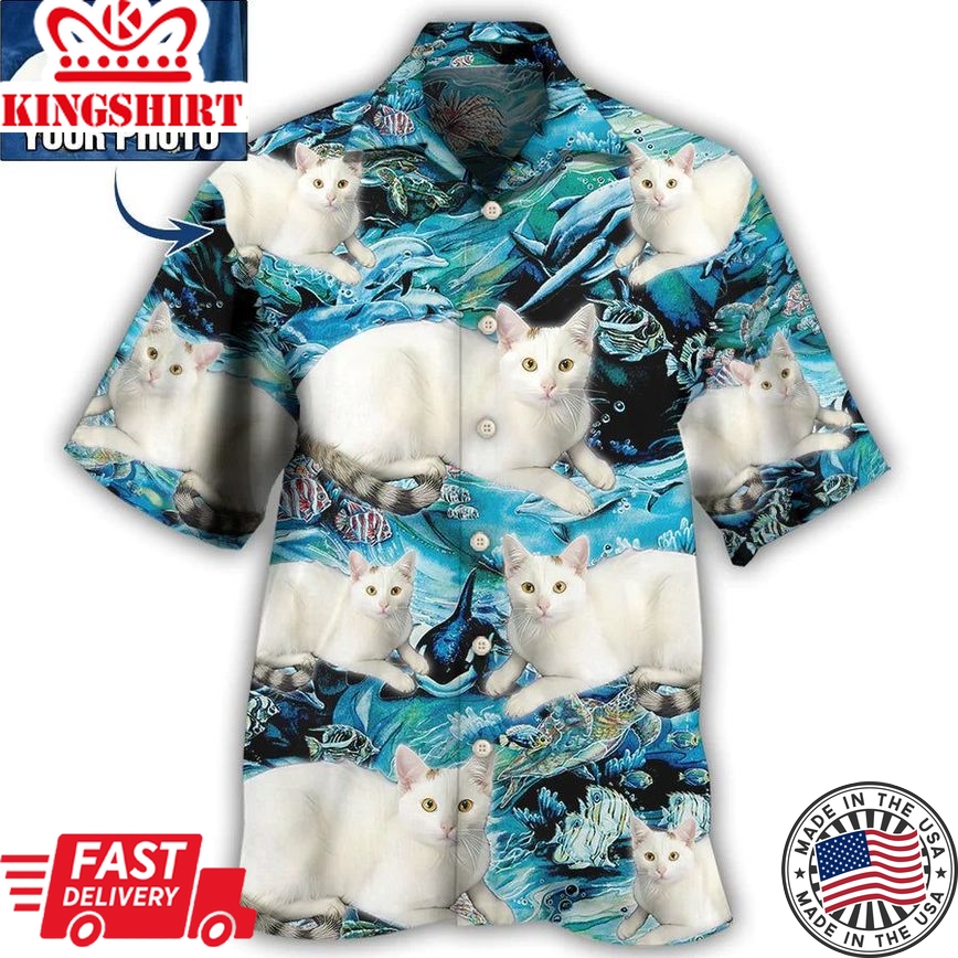 Meow Memories: Personalized Cat Hawaiian Shirt