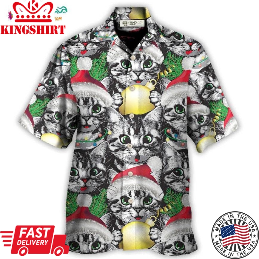 Meowy Christmas Xmas Cat Lover Hawaiian Shirt