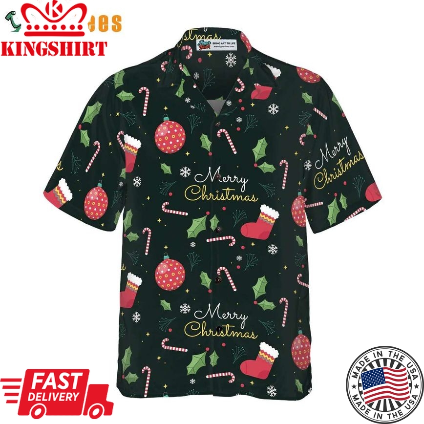 Merry Christmas Pattern Shirt, Xmas Trendy Hawaiian Shirt Perfect Gifts For Your Loved Ones