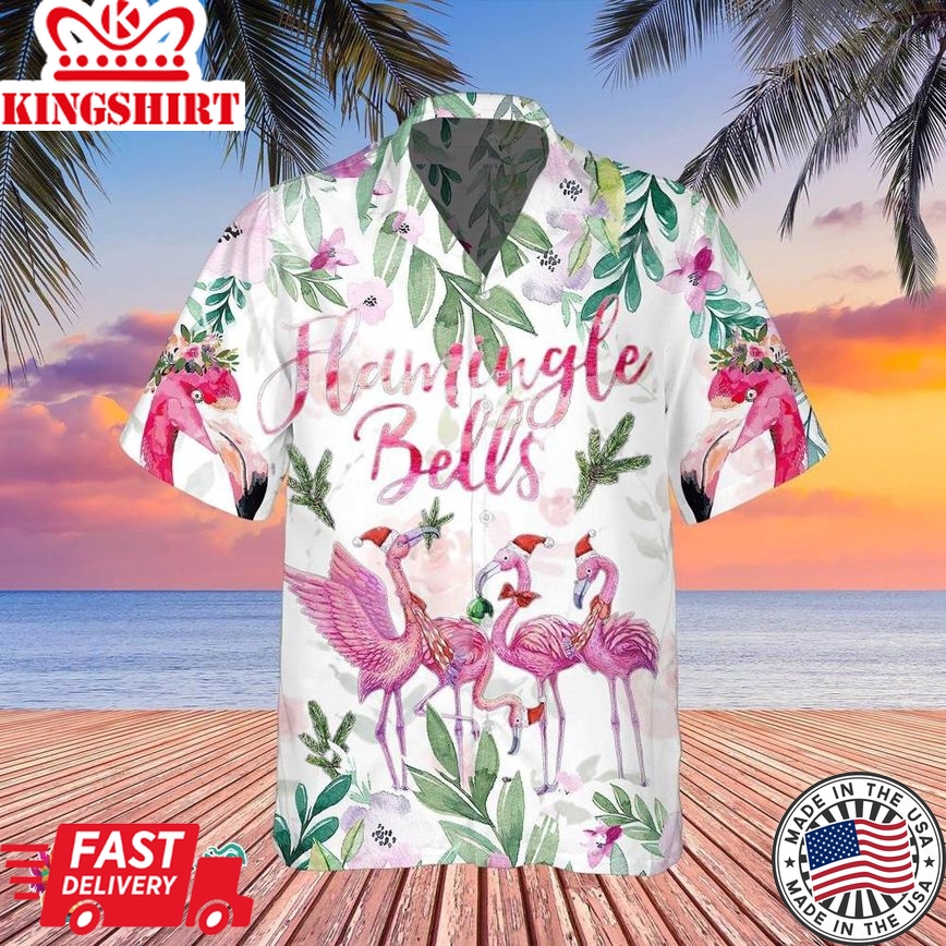 Merry Flamingo On Christmas Day Hawaiian Shirts, Aloha Hawaiian Shirts