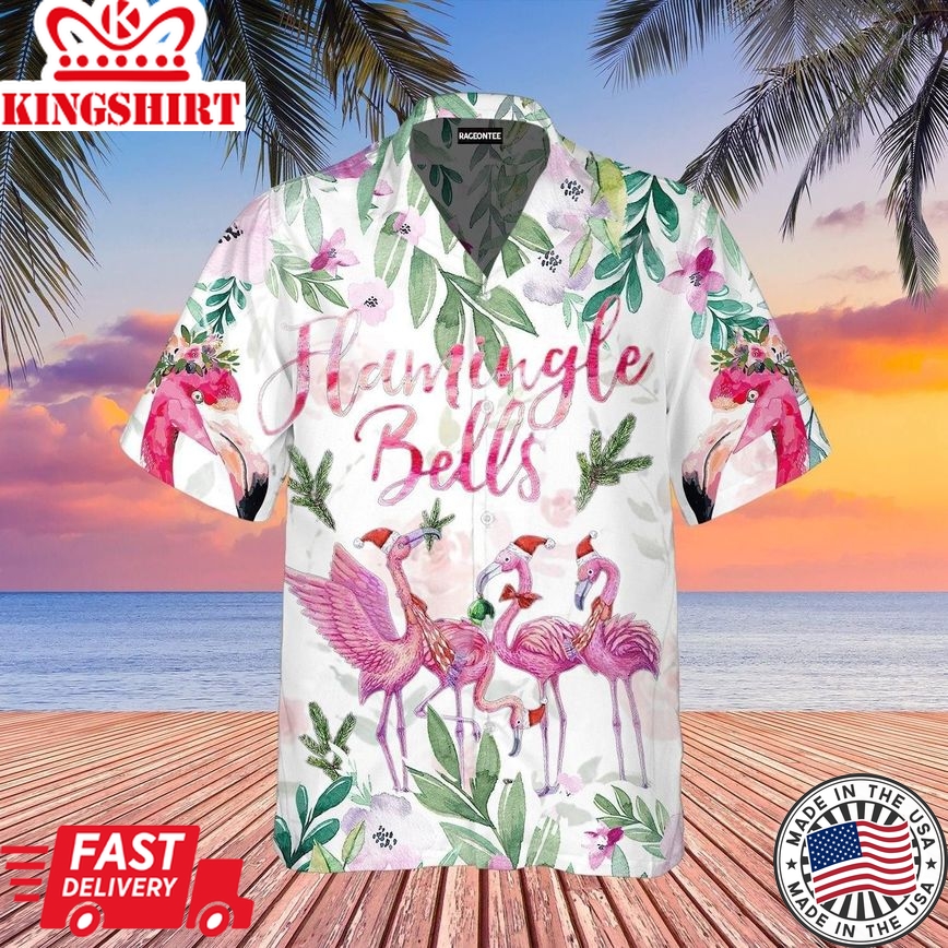 Merry Flamingo On Christmas Day Trendy Hawaiian Shirt For