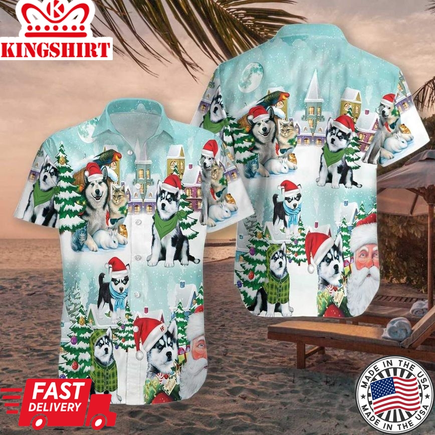 Merry Husky Trendy Hawaiian Shirt