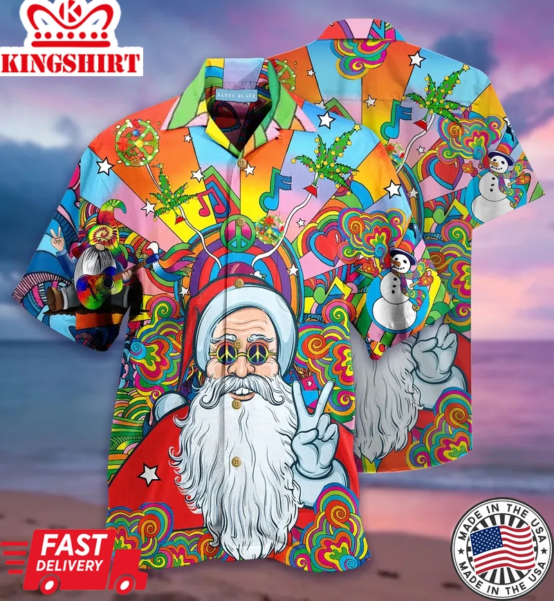 Merry Peacemas Santa Claus Trendy Hawaiian Shirt