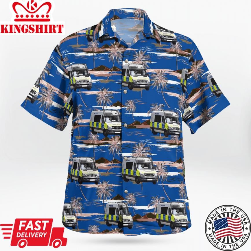 Metropolitan Police Service Public Order Vehicle Used By The Territorial Support Group Hawaiian Shirt