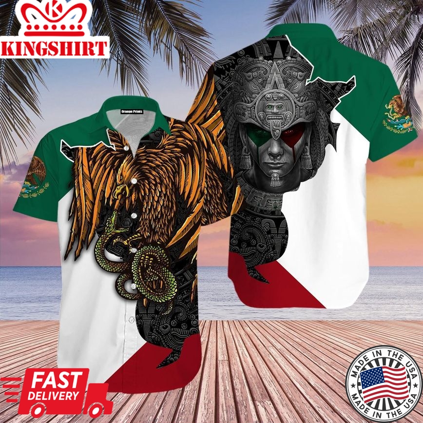 Mexico Flag Viking Trendy Hawaiian Shirt For