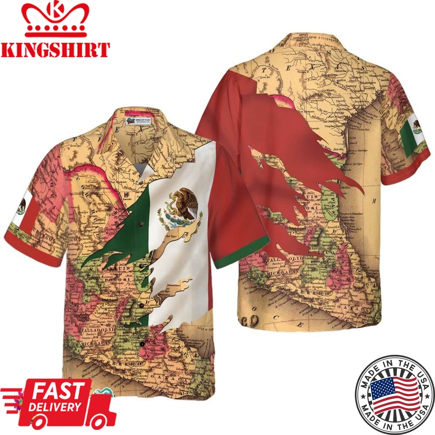 Mexico Map Flag Proud Hawaiian Shirt