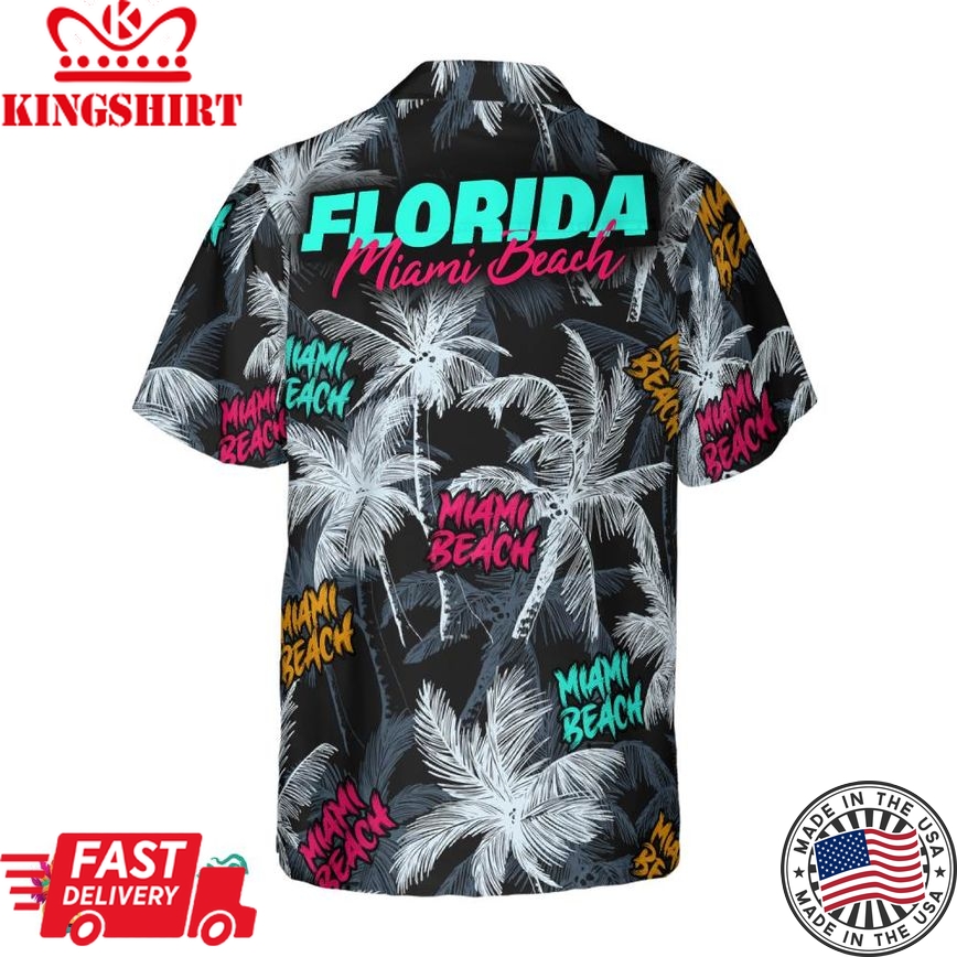 Miami Beach Coconut Tree Seamless Hawaiian Shirt