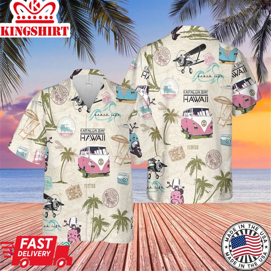 Miami Beach Multicoloured Trending Hawaiian Shirt, Summer Vacation Hawaiian Shirt