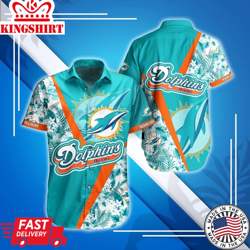 Miami Dolphins Hawaiian Shirt: Personalized Name, Summer Collection, Trending Hawaiian Shirts Design 1