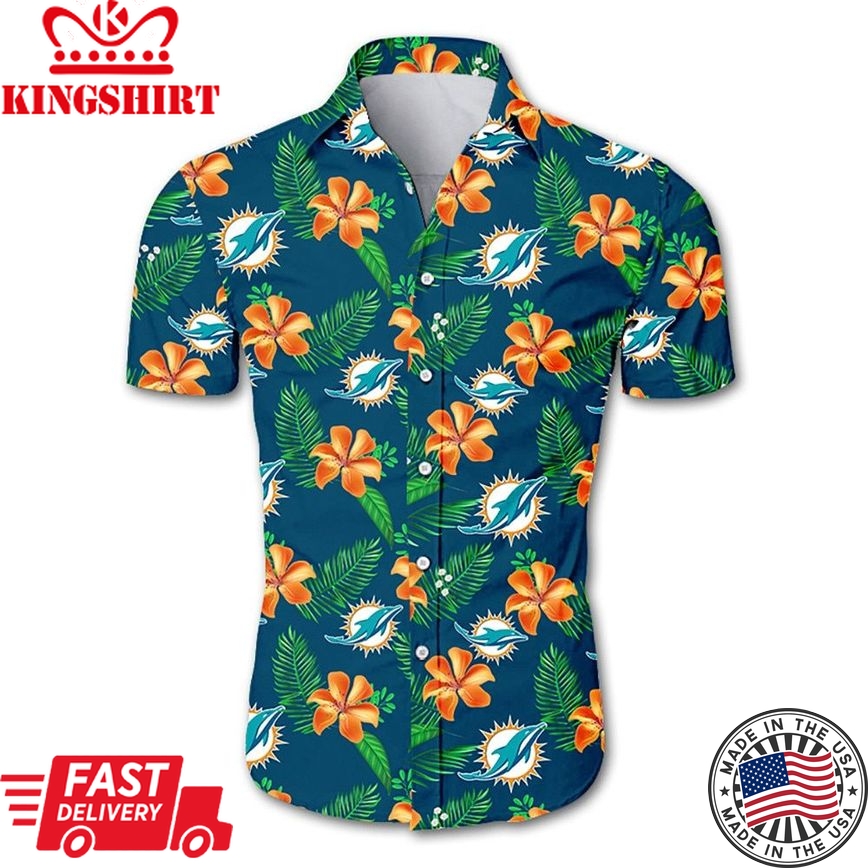 Miami Dolphins Hawaiian Shirt: Tropical Flower, Summer Collection, Trending Hawaiian Shirts