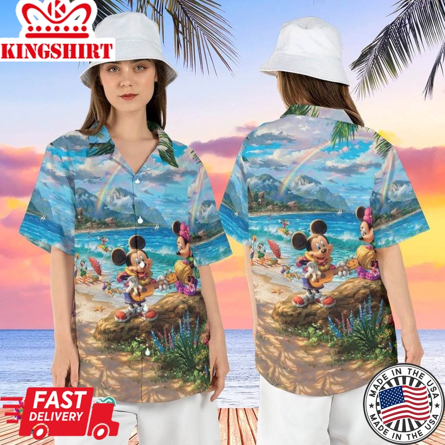 Mickey And Friends Vacation Hawaiian Shirt, Disney Summer Tropical Hawaiin Shirt, Disney Beach Party Shirt, Couple Shirts