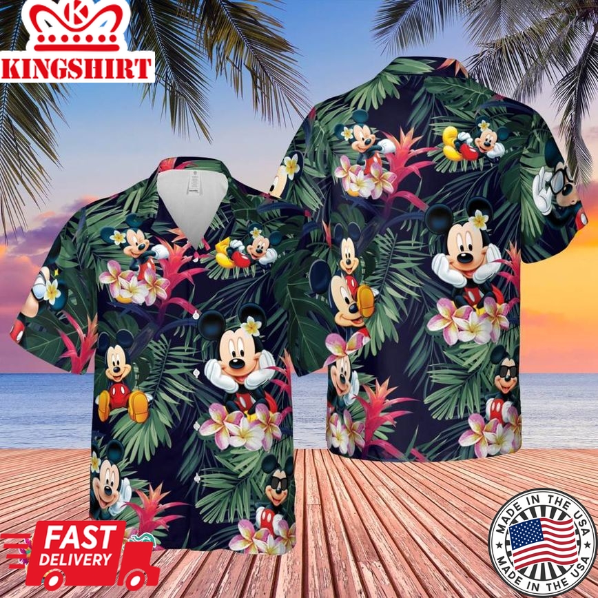 Mickey Mouse Hawaiian Shirt, Mickey And Friends Family Shirt, Mickey Mouse Shirt, Summer Trip Family Hawaiian Shirt