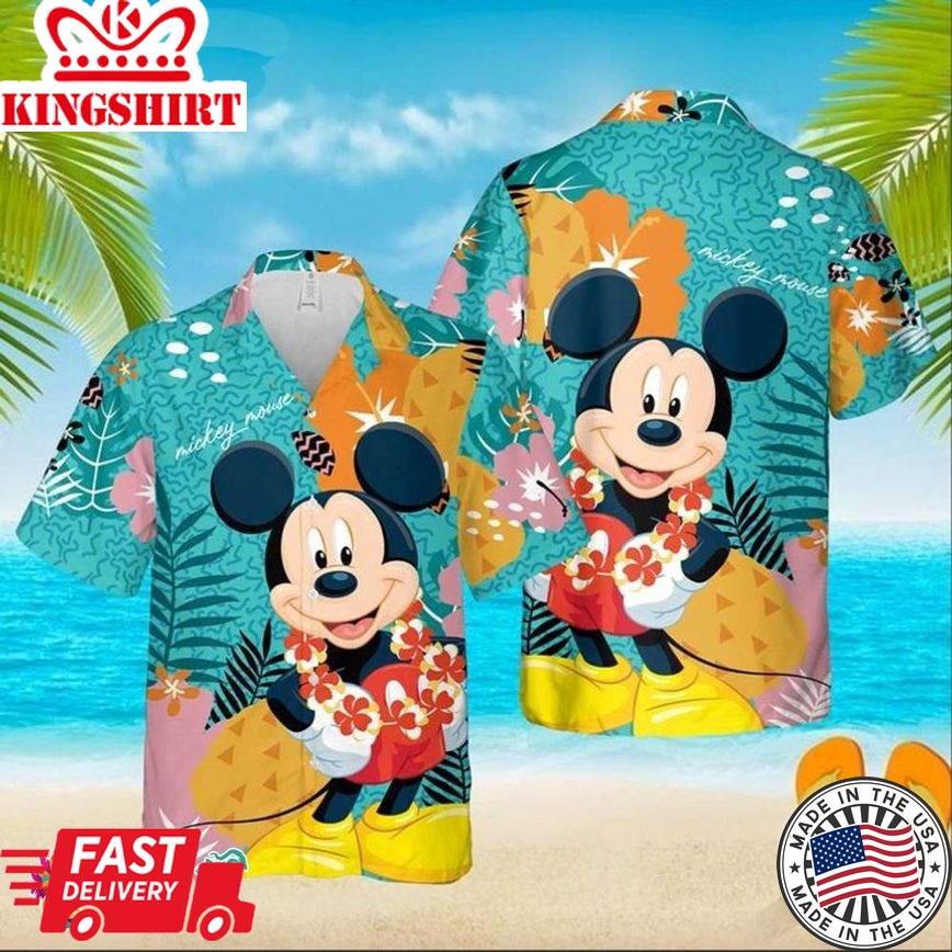 Mickey Mouse In Tropical Forest Shirt, Disney Hawaiian Shirt, Disney Lover Hawaii Shirt, Mickey Mouse Beach Party Shirt