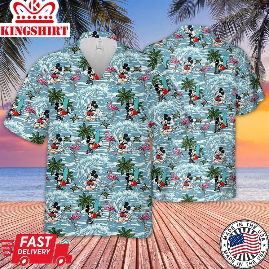 Mickey Mouse Surfing.Trending,Tropical Beach Shirt, Hawaiian Flower Shirt, Hawaiian Beer Shirt