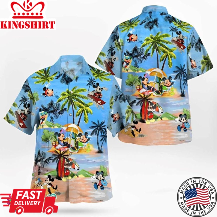 Mickey Mouse Sweet Summer Vacation Hawaiian Shirt, Mickey And Friends Family Hawaiian Shirt,Funny Mickey Mouse Hawaii Summer Shirt