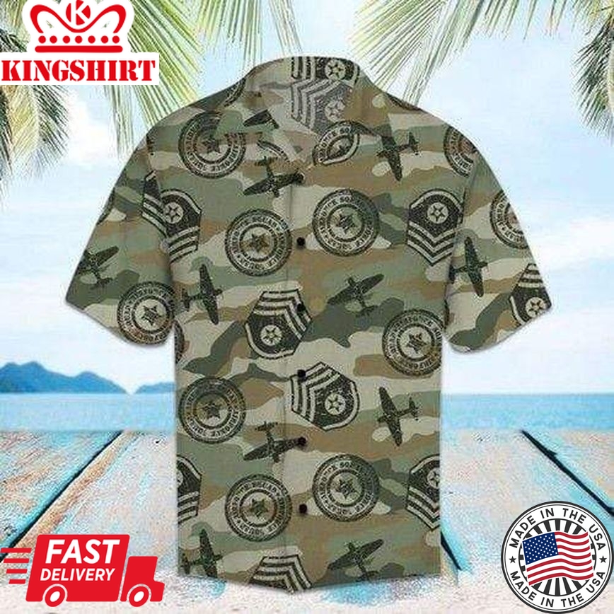 Military Camouflage Thunderbird Us Air Force Trendy Hawaiian Shirt