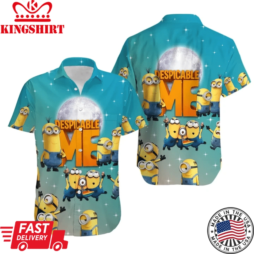 Minions Hawaiian Shirt Despicable Me Minions Moon Hawaii Shirt Amazing Minions Aloha Shirt