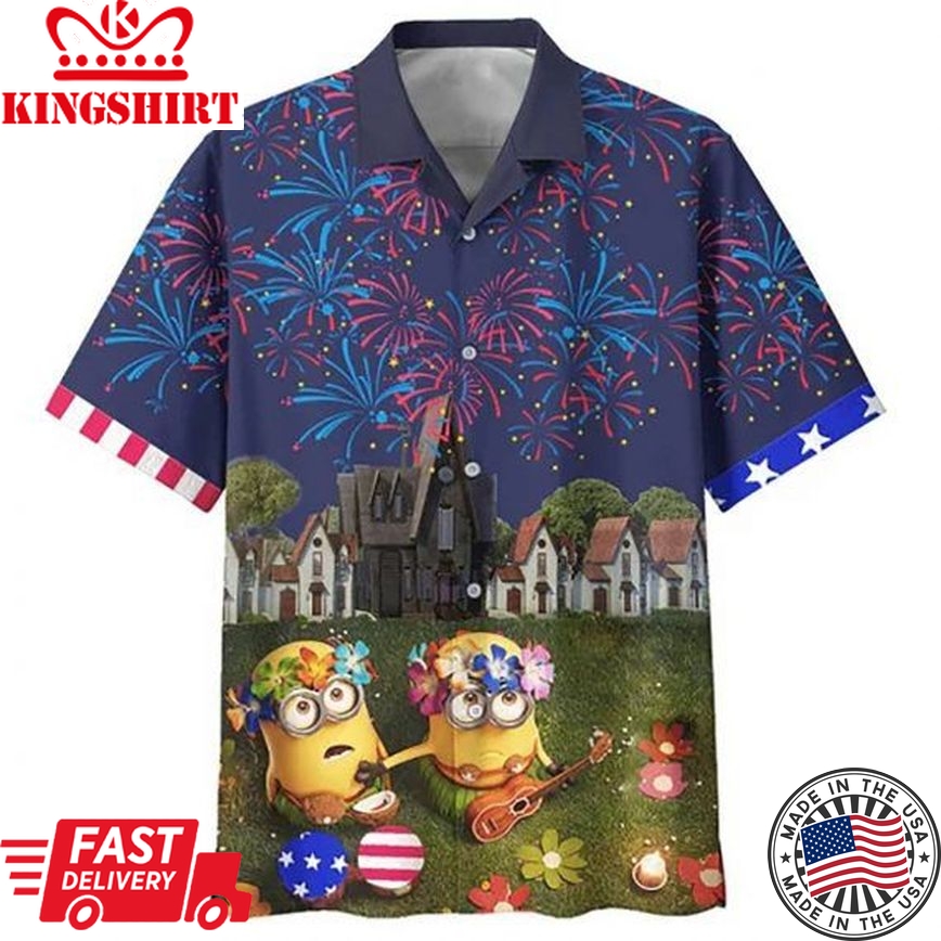 Minions Hawaiian Shirt Minion Independence Day Fireworks Hawaii Shirt Amazing Minions Aloha Shirt