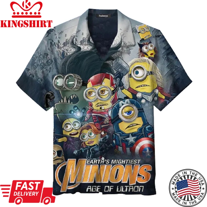 Minions Trendy Hawaiian Shirt Hero Minions Earth Mightiest Minions Age Of Ultron Hawaii Shirt Minions Aloha Shirt 2022