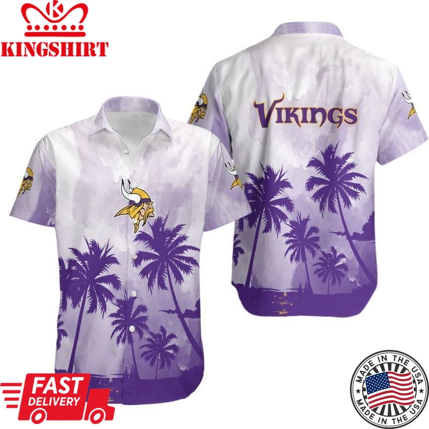 Minnesota Vikings Coconut Trees NFL Gift For Fan Hawaiian Graphic Print Shirt