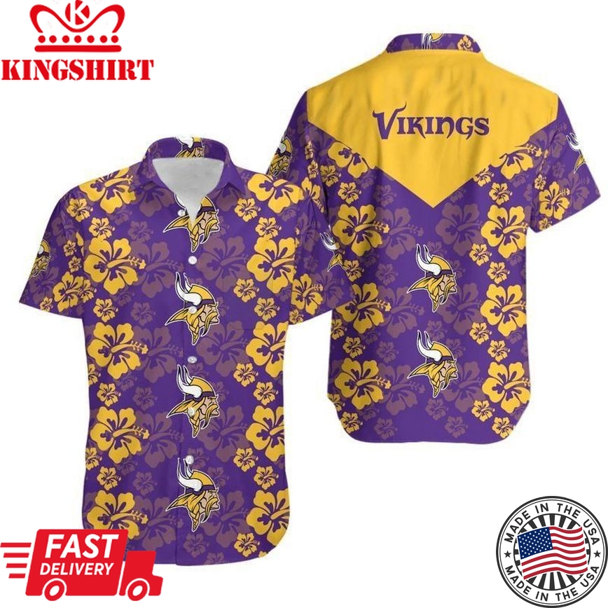 Minnesota Vikings Flowers Hawaii Shirt And Shorts Summer Collection H9