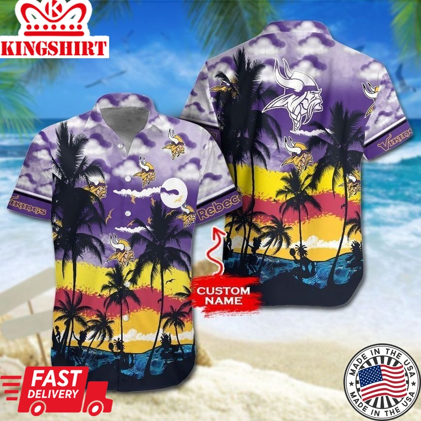 Minnesota Vikings NFL Gift For Fan Personalized Hawaiian Shirt Graphic Print