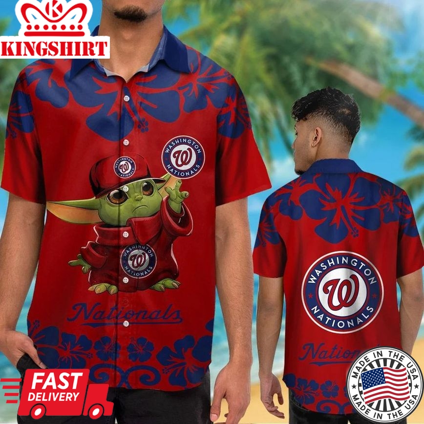 Mlb Washington Nationals Baby Yoda Trendy Hawaiian Shirt Aloha Shirt