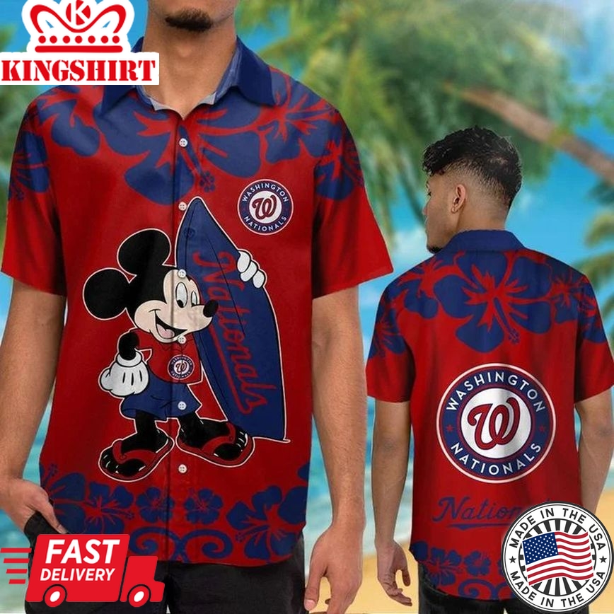 Mlb Washington Nationals Mickey Mouse Trendy Hawaiian Shirt Aloha Shirt