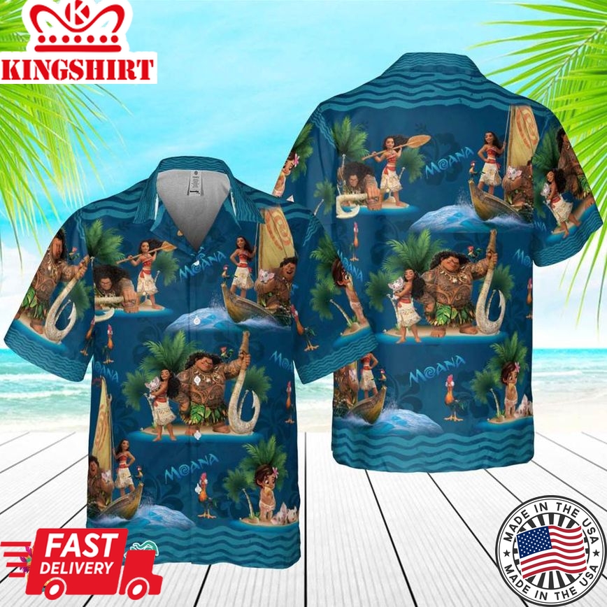 Moana And Maui Disney Hawaiian Shirt Disneyland Trip Hawaiian Shirt Disney Vacation Holiday Hawaiian